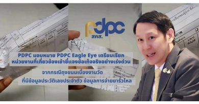 PDPC มอบหมาย PDPC Eagle Eye เตรียมเรียกหน่วยงานที่เกี่ยวข้อง เข้าชี้แจงข้อเท็จจริงอย่างเร่งด่วน จากกระแสถุงขนมเบื้องงานวัด ที่มีข้อมูลประวัติเลขประจำตัว และข้อมูลการจ่ายยารั่วไหล